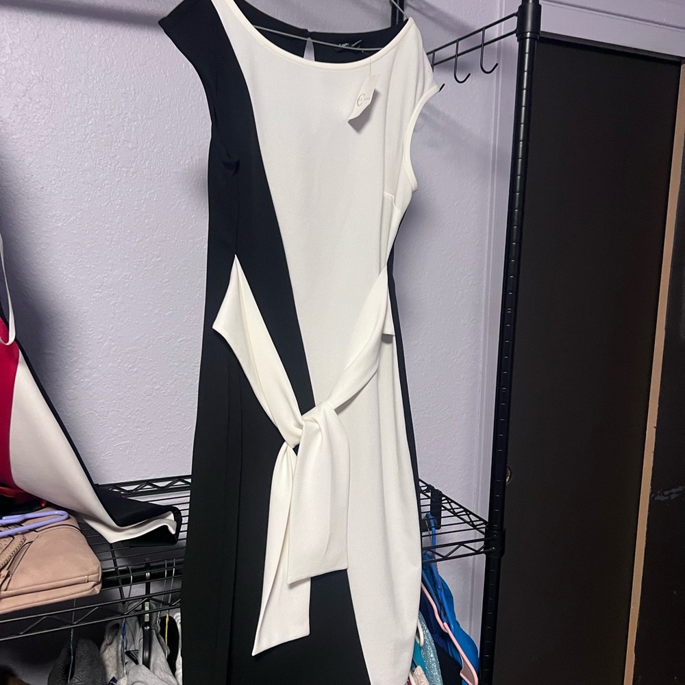 Elegant Black and White Dress